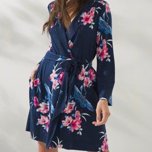 NWT Soma S/M Cool Nights Take Flight Navy Short Robe MSP $68